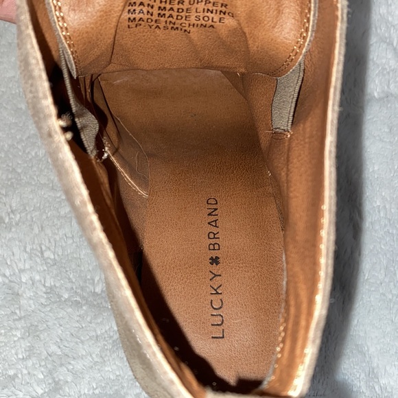 Lucky Brand Yasmin Tan Wedge Booties Size 10M - Picture 8 of 9